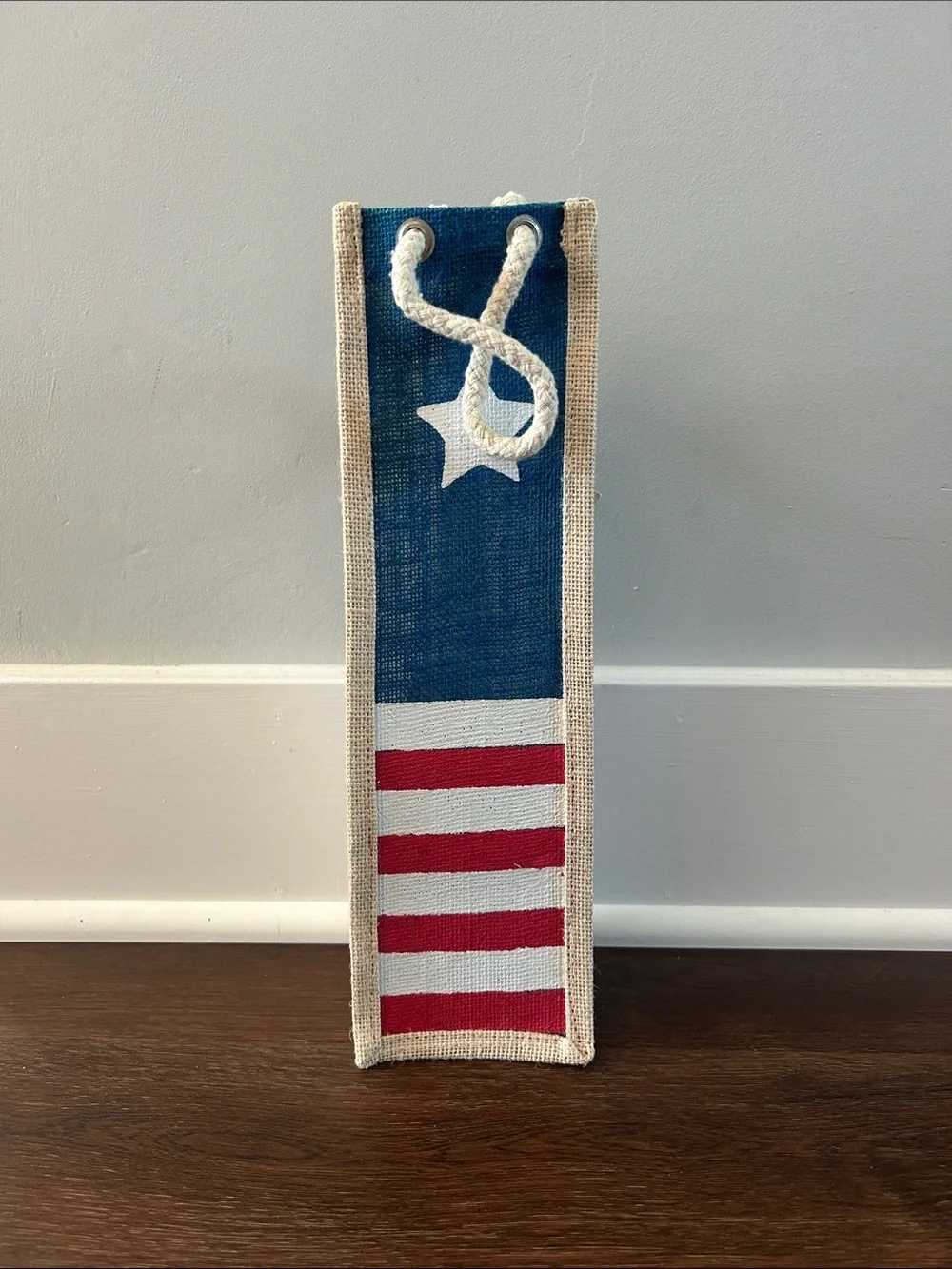 Patriotic Wine Bottle Gift Bag - Blue, Red, White